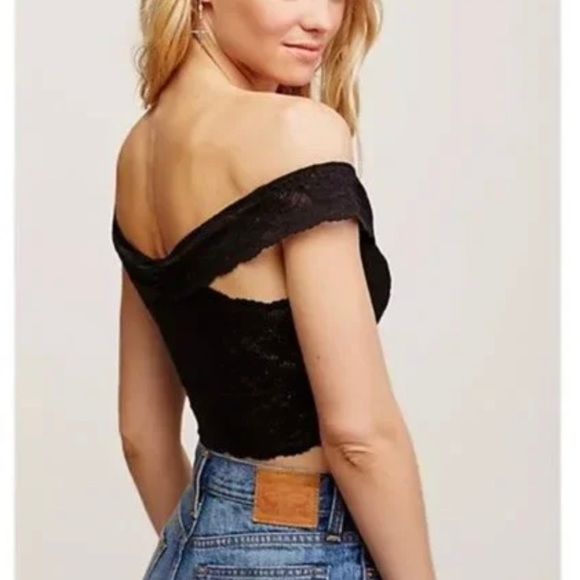 NWT Free People Lace Off the Shoulder Brami Bralette, Rouge (Marooon) - Picture 3 of 8